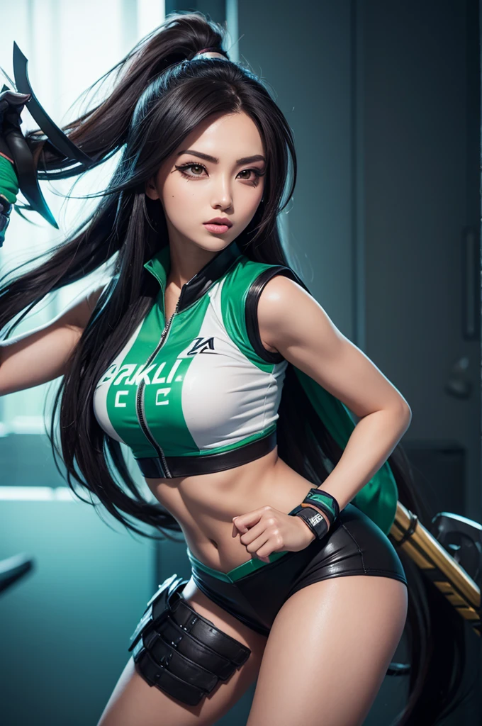 最high quality, masterpiece, 32k、Very detailed、Realistic、1 Girl, Japanese women、Rotate your hips and strike a pose、A sloppy smile、Cute face, (photo Actual:1.3),Twin tail hairstyle、Black Hair、Edge lighting, (Skin with attention to detail:1.2), 8K超High resolution, Single-lens reflex camera, high quality, High resolution, 4K, 8K, Optimal ratio of four fingers to one thumb, (Actual:1.3), cute 1 Girl, Realistic、Super Realistic、32k、Very detailed、masterpiece, 最high quality, beautiful girl, beauty、Gorgeous girl, Big Breasts,Big Breasts、Big Breasts、Big Ass, Tight waist, Spread your legs, Plenty of facial detail, Futuristic sexy lime green and white costume,High Grade、 Lime and white cyberpunk, Neon colored cat ear headband、Yellow very long hair, City of the Future, hologram, Neon lighting, Very detailedな, High resolution, masterpiece, high quality, High resolution,