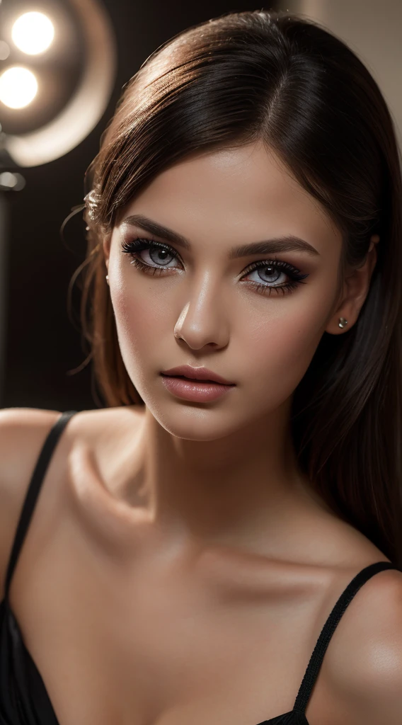 (masterpiece),(best quality),ultra hi res,realistic,high fashion photo shoot,1girl,beautiful detailed eyes,beautiful detailed lips,extremely detailed face,long eyelashes,elegant pose,glamorous high-end fashion outfit,luxury studio setting,dramatic lighting,cinematic composition,vivid colors,photorealistic,professional photography