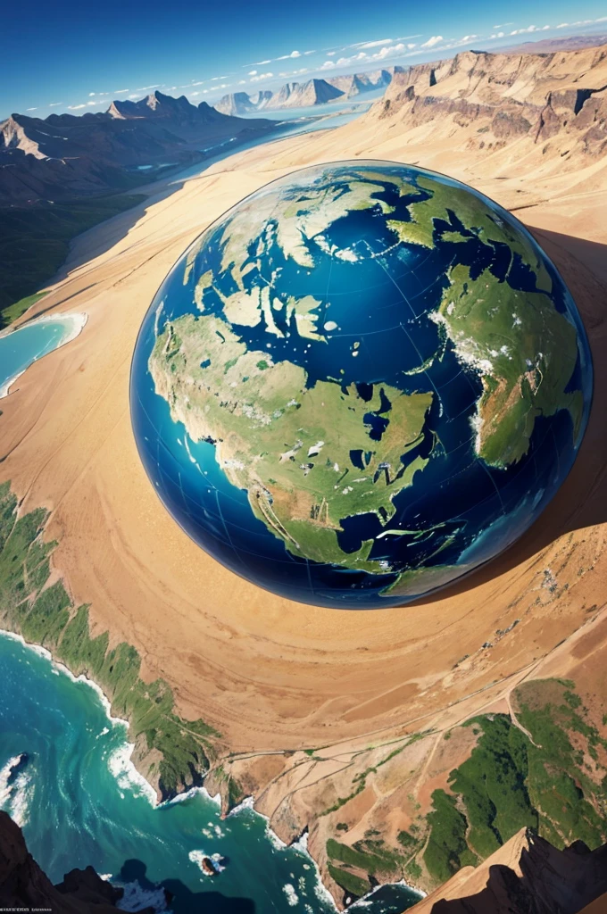 a detailed mapa mundi, beautiful detailed geography, highly detailed continents and oceans, intricate landforms and mountain ranges, stunning realistic lighting, (best quality,4k,8k,highres,masterpiece:1.2),ultra-detailed,(realistic,photorealistic,photo-realistic:1.37),vibrant colors,dramatic shadows and highlights,cinematic composition,sweeping landscape,dramatic angle,epic scale,awe-inspiring,digital art,concept art
