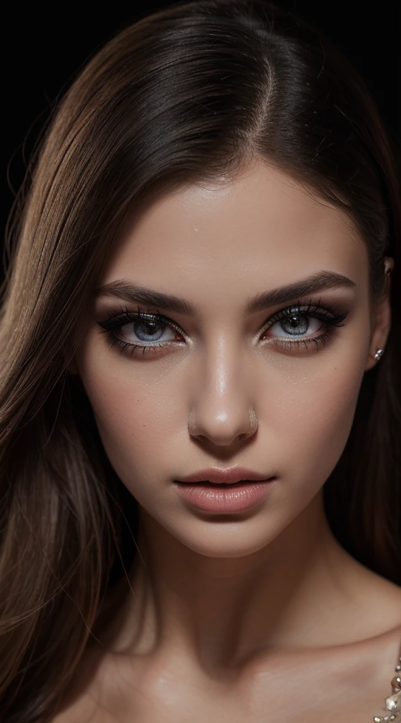 (masterpiece),(best quality),ultra hi res,realistic,high fashion photo shoot,1girl,beautiful detailed eyes,beautiful detailed lips,extremely detailed face,long eyelashes,elegant pose,glamorous high-end fashion outfit,luxury studio setting,dramatic lighting,cinematic composition,vivid colors,photorealistic,professional photography