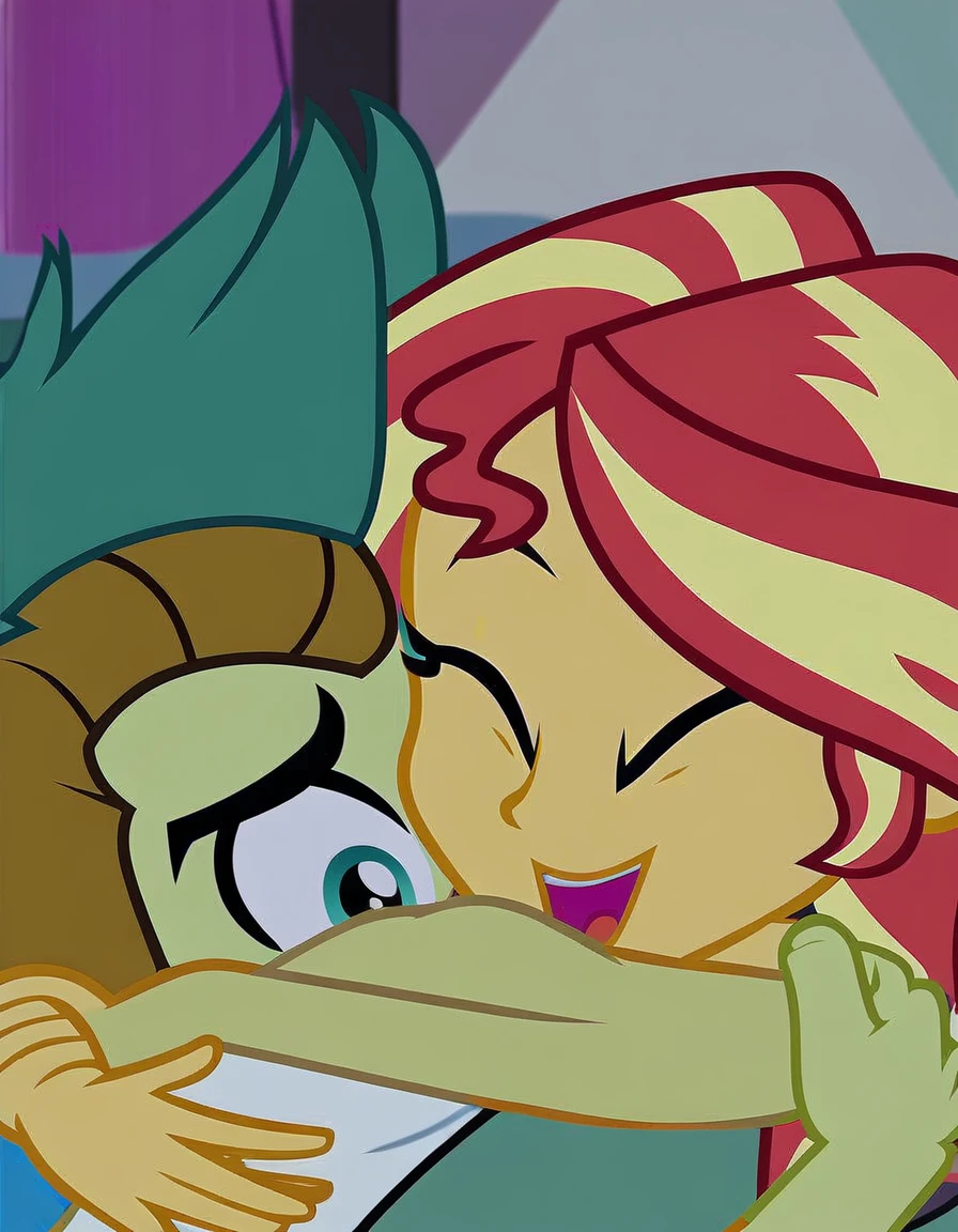 explicit, score_9, equestria girls, human, cute, sweet, sex, crying, happy, penetration, agehao, cum, cartoon, human_penis, twitching_penis, blushing, embarrassed, sunset_shimmer_is_naked, sunset_shimmer_has_vagina, male_pov, cuddling, cuddling in bed, solo, cartoon, offscreen_male_character, very_huge_hard_penis, sunset_shimmer_kissing_penis, sunset_shimmer_hugging_penis, bed, happy, bedroom_eyes, vector