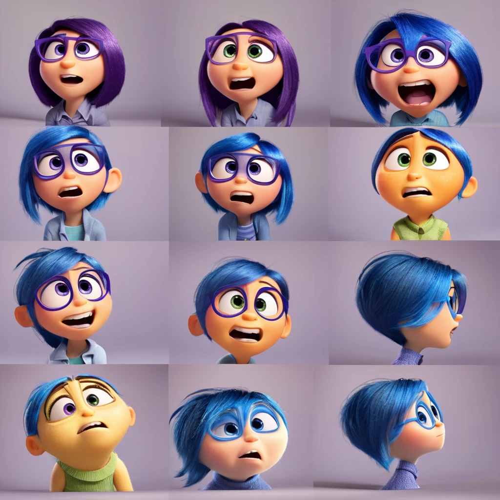 "Courage" character inspired by the film "Inside Out", emotion style, orange character, pixar style.