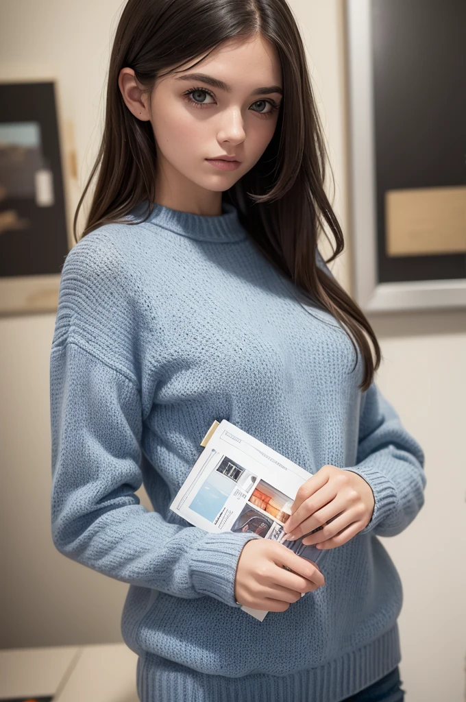 ((best qualityer)), ((work of art)), (detailded), 1 girl, ombro to ombro sweater, 