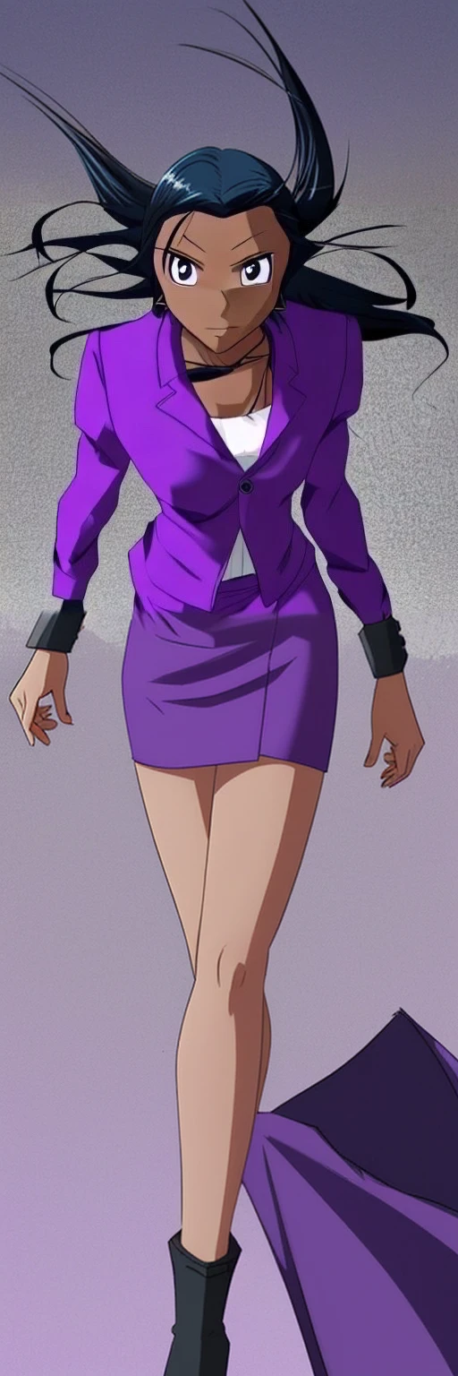 90s anime Evil business woman in a skirt suit