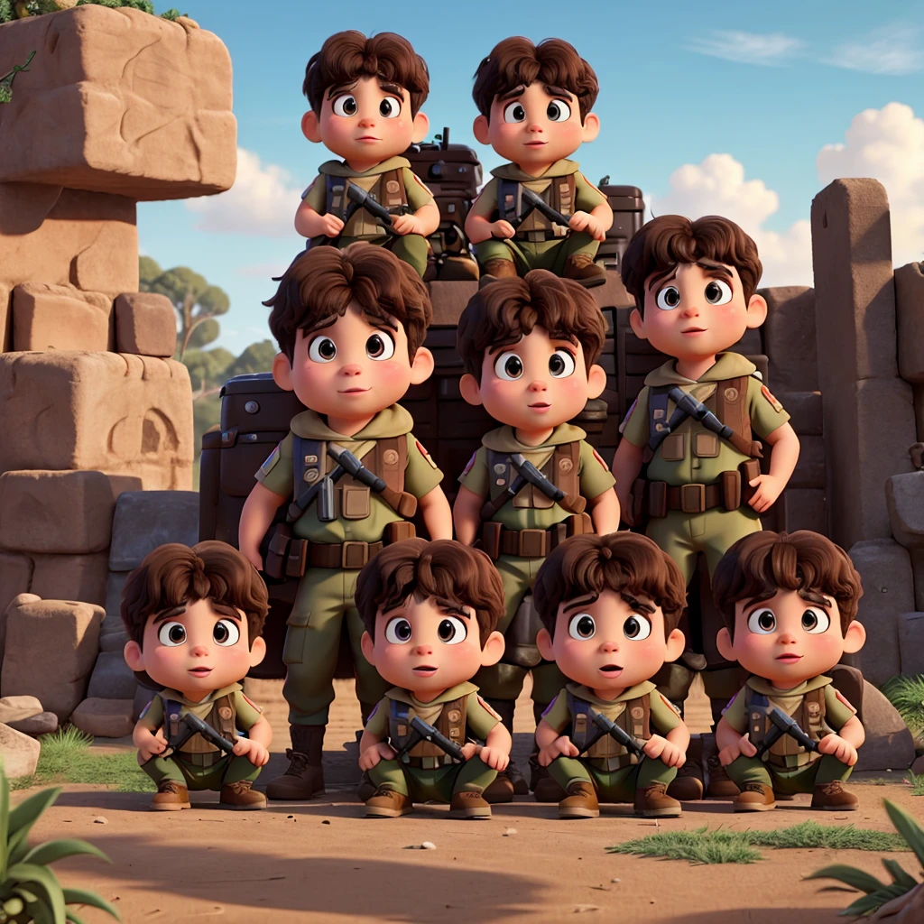 make a cover for a film called BISTECOS: THE TROOP, formed between 5 friends, two of them are chubby