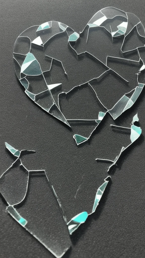 Broken glass heart Broken glass heart