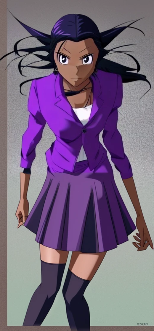 90s anime Evil business woman in a skirt suit