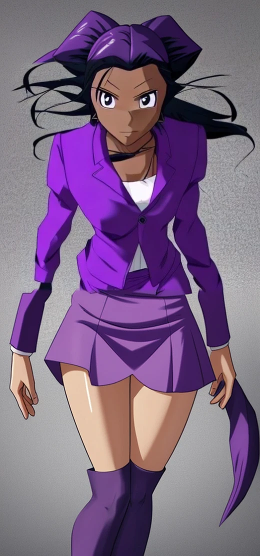 90s anime Evil business woman in a skirt suit 