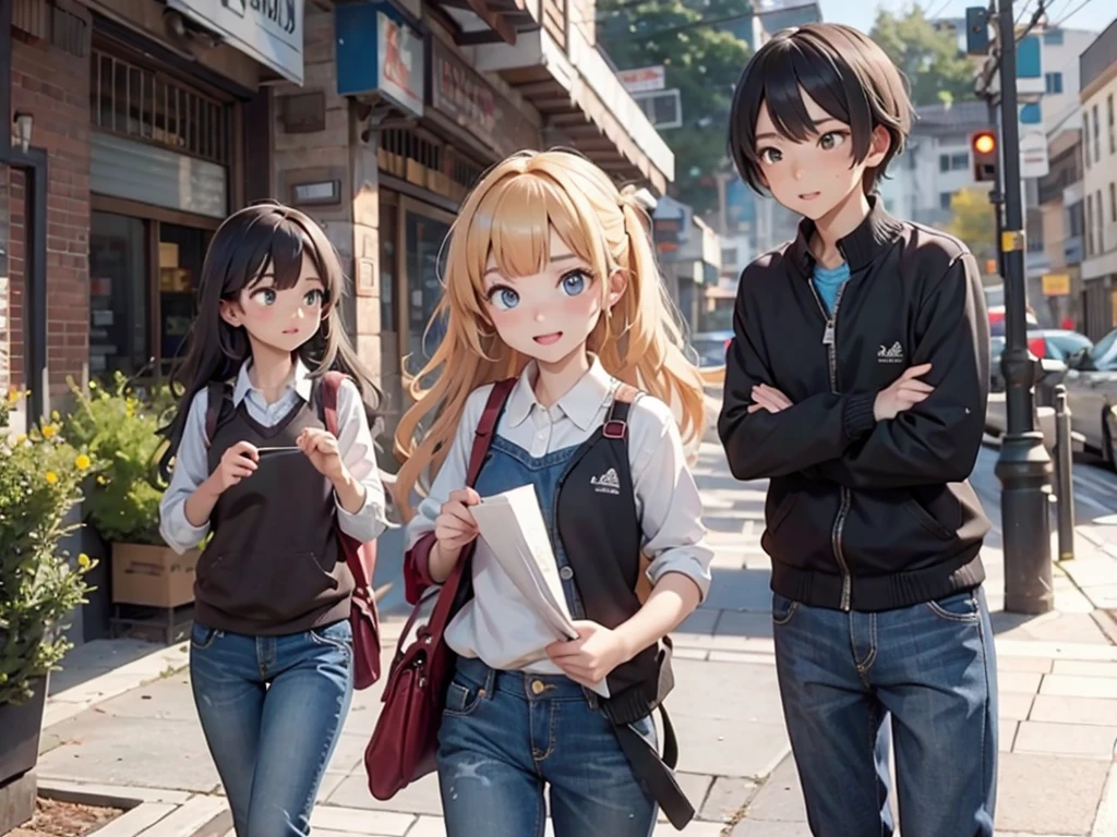 A group of young men in vests surrounded a female student in the alley
