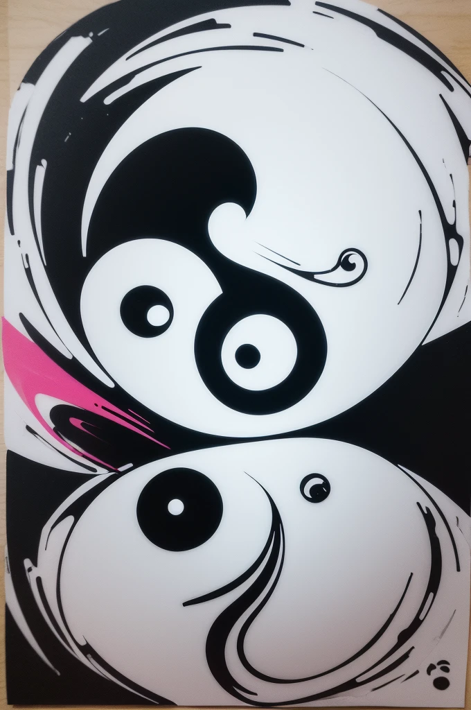 Create graffiti style art on yin yang paper