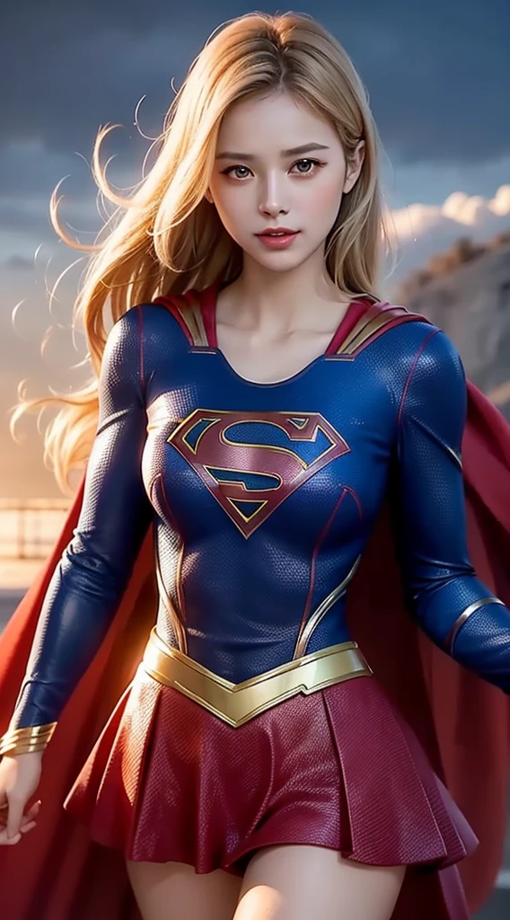 Supergirl, perfect young goddess, Incredible stunning beauty ,Kizi'body set, perfect shaped breasts:1.5, (muscle body:1.1), Chic dress ((Supergirl)) sensuous, Wearing a skirt, showing off ultra-thin transparent panties stuffed in her pussy., armour, Big breasts sticking out of clothes, far away, large breasts protruded from the cleavage., hot ass, Supergirl Erotic clothing, panties soaking wet, deep depth of field, cinematic lighting, reflection light, best qualityer, Hard disk, 11, anatomically correcte, Main parts, high qualiy, Cao Cao, Hard disk, photo realist, Ultra-detail, perfect pictures, porn, Realistic lighting and shadows