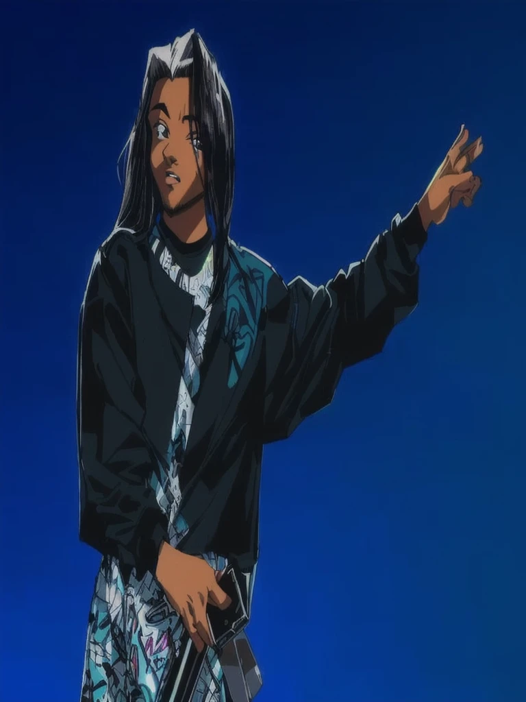 Subject: Kendrick Lamar
Creative detailed descriptions: Vibrant clothing, exaggerated facial expressions, sparkling eyes, dynamic poses, dramatic lighting.
Environment descriptions: Retro cityscape with neon lights, graffiti-covered walls, bustling streets, futuristic elements.
Mood/feelings/atmosphere: Energetic, nostalgic, vibrant, playful, dynamic.
Artistic medium/techniques: Bold outlines, vibrant colors, exaggerated proportions, dynamic action lines, halftone patterns.
Artists/illustrators/painters/art movements: Akira Toriyama, Rumiko Takahashi, Studio Ghibli, Neon Genesis Evangelion, Bubblegum Crisis.
Camera settings: N/A, as this is a digital art creation.