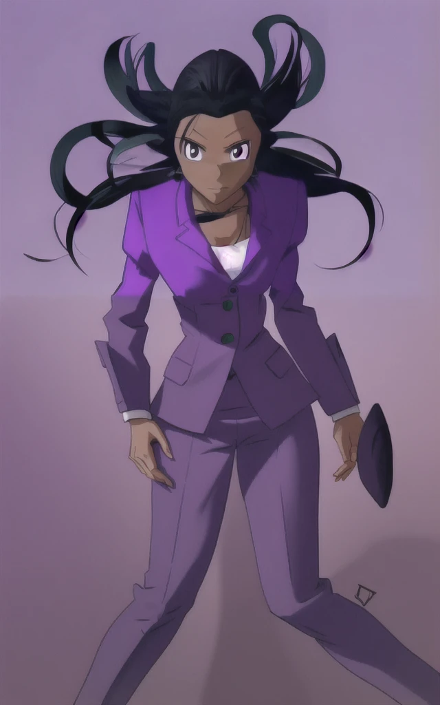 90s anime Evil business woman in a skirt suit 