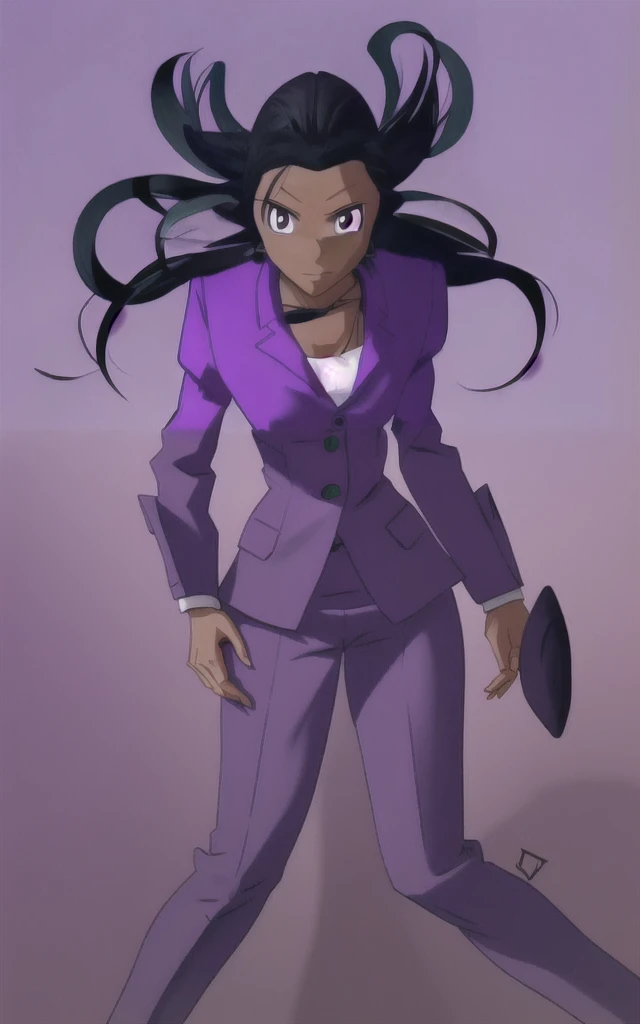 90s anime Evil business woman in a skirt suit 