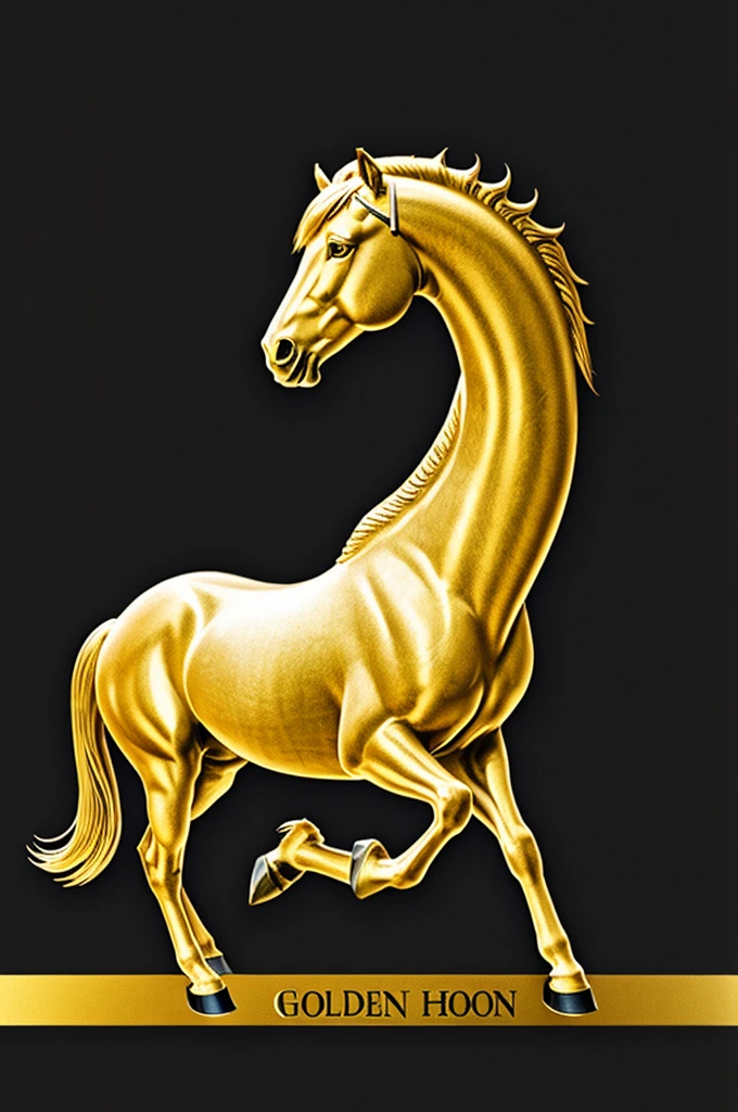 Golden horse head logo