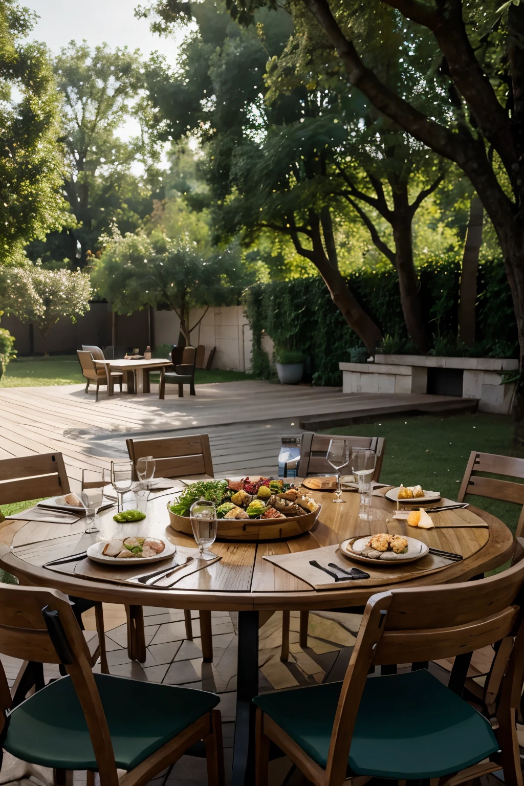 reustrant table outdoors with various meals