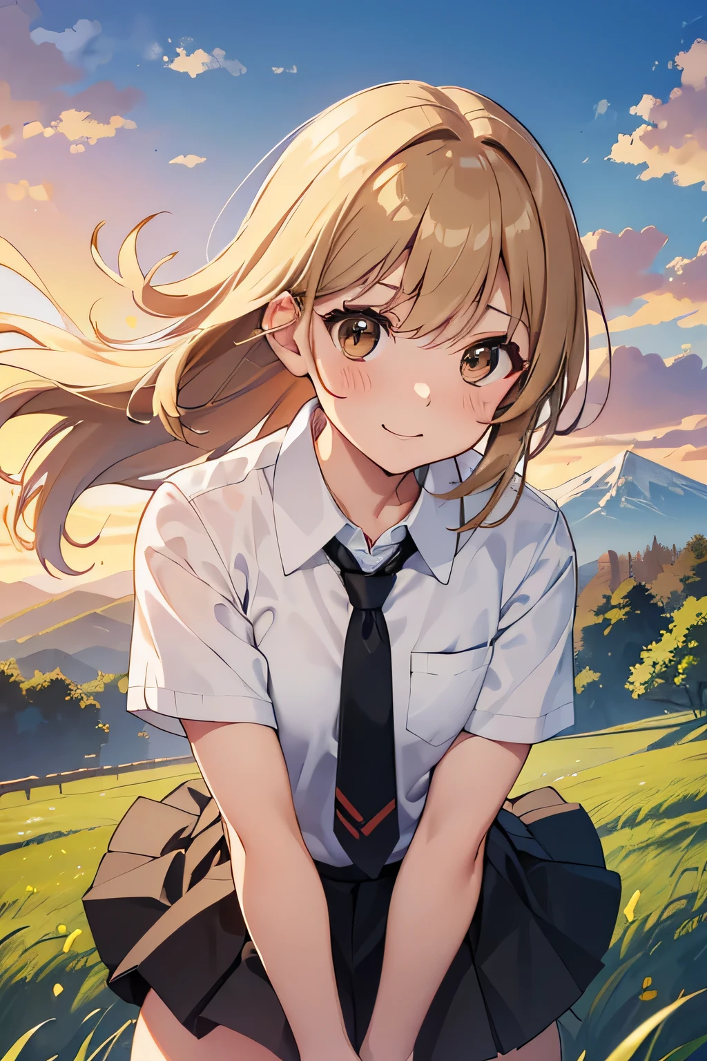 ,((Highest quality,4K, masterpiece:1.3)),((High Resolution)),((It's wonderful)),((Japan countryside:1.2)),((Japan countryside:1.2)),((Japan countryside:1.2)),((Japan countryside:1.2)),((Japanese mountain trails and rice terraces:1.2)),((Standing at the bus stop:1.2)),((Standing at the bus stop:1.2)),(Do not split frames),(Do not split),(Do not split),(sunset:1.2),(sunset:1.2),(sunset:1.2),(sunset:1.2),(One woman:1.8),(One woman:1.8),(One woman:1.8),((dutch angle shot:1.2)),((dutch angle shot:1.2)),((upper body shot:1.2)),((upper body shot:1.2)),((upper body shot:1.2)),((shoot from above:1.2)),((shoot from above:1.2)),((school uniform, short sleeve shirt:1.2)),((school uniform, short sleeve shirt:1.2)),((school uniform, short sleeve shirt:1.2)),((school uniform, short sleeve shirt:1.2)),(A tie blowing in the wind:1.4),(A tie blowing in the wind:1.4),(A tie blowing in the wind:1.4),((wavy mouth:1.4)),((wavy mouth:1.4)),((wavy mouth:1.4)),((pigeon toed:1.2)),((pigeon toed:1.2)),((pigeon toed:1.2)),((Bend your knees and stand with your legs together:1.2)),((Bend your knees and stand with your legs together:1.2)),((Bend your knees and stand with your legs together:1.2)),((Bend your knees and stand with your legs together:1.2)),((Bend your knees and stand with your legs together:1.2)),((Bend your knees and stand with your legs together:1.2)),((Hold down the hem of your skirt, which is about to be blown up by the wind:1.2)),((Hold down the hem of your skirt, which is about to be blown up by the wind:1.2)),((Hold down the hem of your skirt, which is about to be blown up by the wind:1.2)),((Hold down the hem of your skirt, which is about to be blown up by the wind:1.2)),((face focus:1.4)),((face focus:1.4)),((face focus:1.4)),((face focus:1.4)),(Shy laugh:1.2),(Shy laugh:1.2),(Shy laugh:1.2),(Shy laugh:1.2),(Panic look:1.2),(Panic look:1.2),(Hair blowing in the strong wind:1.2),(Hair blowing in the strong wind:1.2),(Hair blowing in the strong wind:1.2),(shoot from front),(shoot from front),(shoot from front),((Light brown eyes:1.2)),((Light brown eyes:1.2)),((Beautiful highlighted eyes)),((Light brown eyes:1.2)),((Light brown eyes:1.2)),((Light brown eyes:1.2)),((Beautiful highlighted eyes)),((Light brown eyes:1.2)),((Shiny black hair:1.4)),((Shiny black hair:1.4)),((Shiny black hair:1.4)),((Fluffy short bob:1.2)),((Fluffy short bob:1.2)),((Fluffy short bob:1.2)),((Fluffy short bob:1.2)),((Parted bangs)),((Parted bangs)),((Parted bangs)),(Beautiful breasts),(Beautiful breasts),Japanese women, 14 years old gravure photo, High Contrast, Aperture F3.2, Focal length 100mm, (((peace sign))),wakame, wakame, wakame, wakame, wakame, wakame, wakame, wakame, wakame, wakame, wakame, wakame, wakame, wakame, wakame, wakame, wakame, wakame, wakame, wakame, wakame, wakame, wakame, wakame, wakame