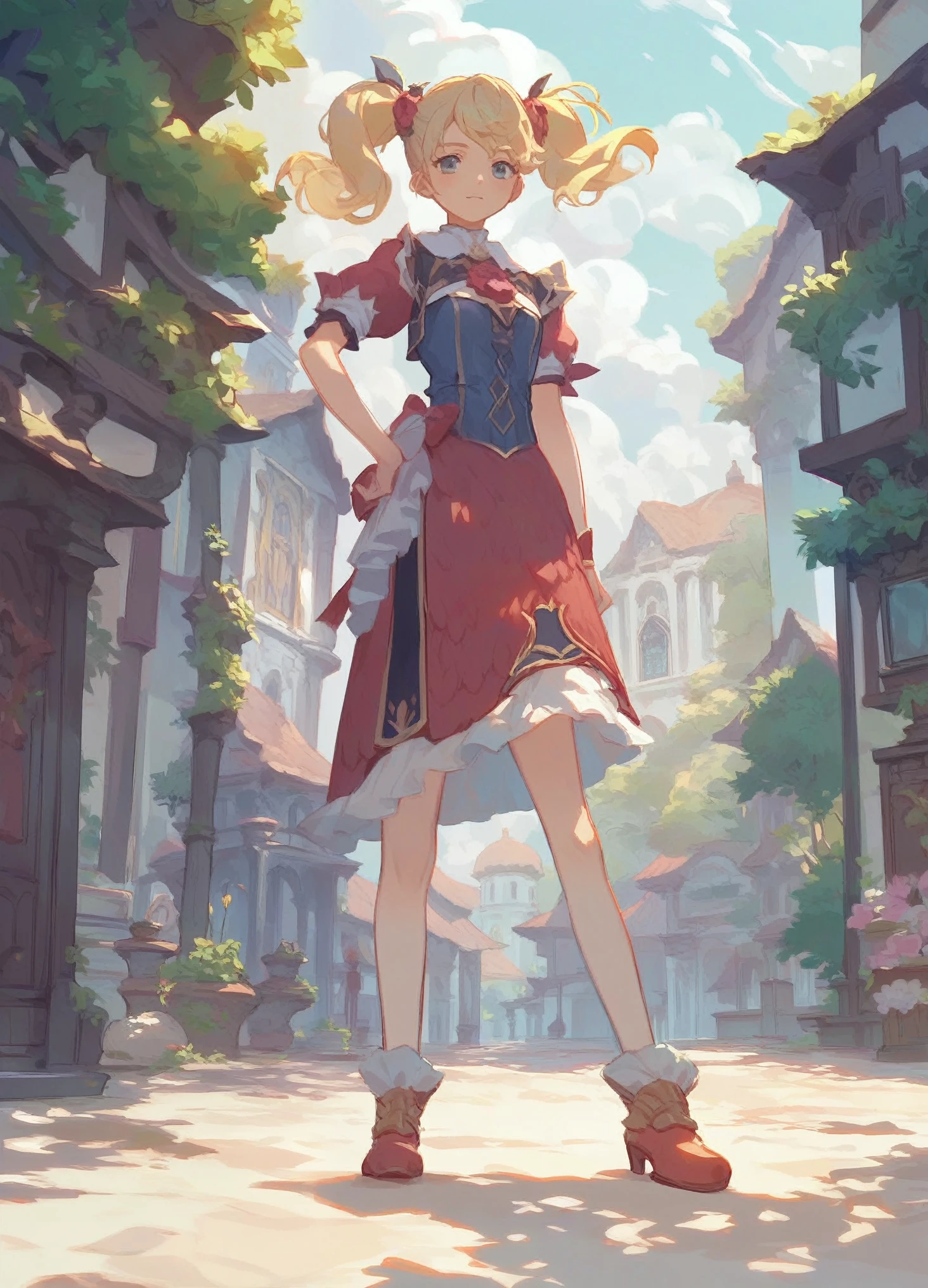 score_9, score_8_up, score_7_up, source_anime,1girl,junkoXL, blonde hair,twintails,detailed face, masterpiece,outdoors,masterpiece,anime screencap