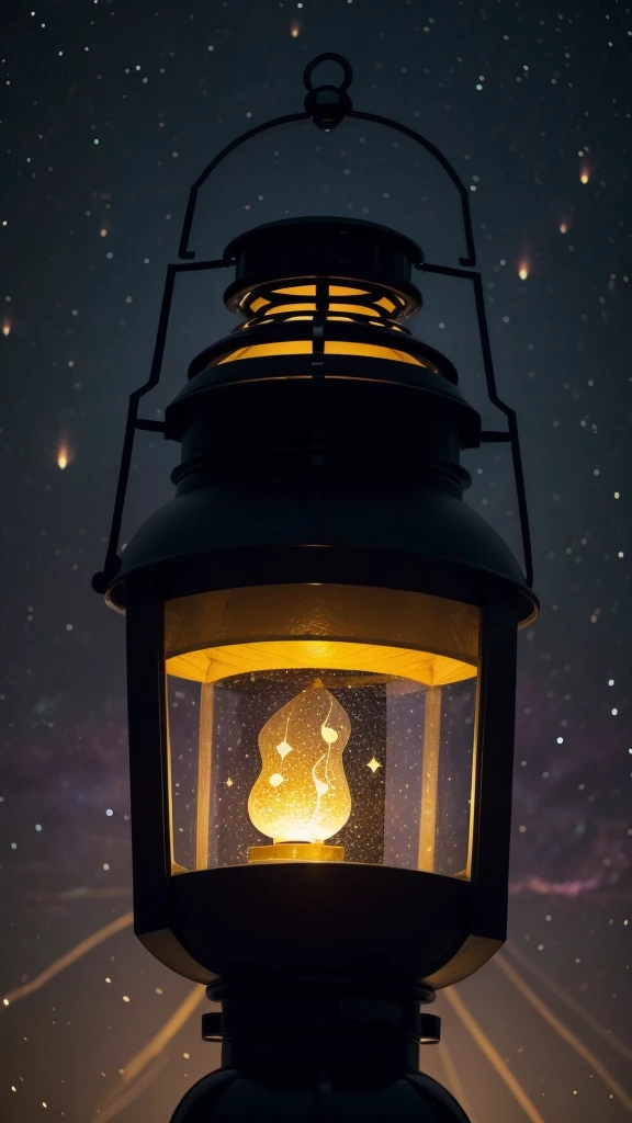 ((best quality)), ((masterpiece)), Lantern with colorful lights, universe background