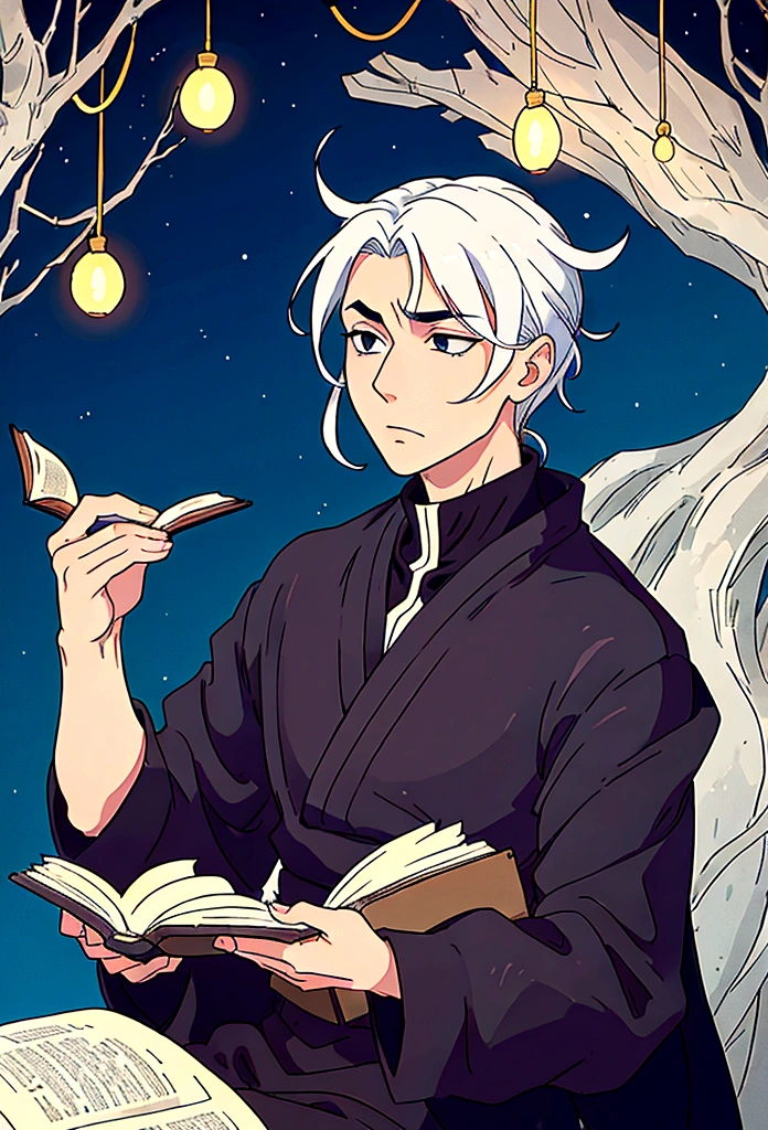 Gojo Satoru reading a book
