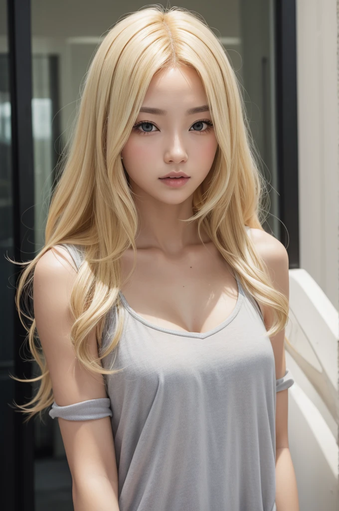 a woman with blonde hair 