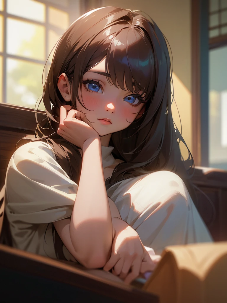 a beautiful detailed eyes, beautiful detailed lips, extremely detailed eyes and face, long eyelashes, realistic young anime girl, cute natural anime face, kawaii realistic portrait, realistic anime 3d style, cute kawaii girl, attractive anime girl, photorealistic anime, mysterious coffee shop girl, young anime girl, cute anime girl, anime girl with long hair, holding a cup of coffee, in a coffee shop, cinematic lighting, intricate details, highly detailed, hyper realistic, vibrant colors, soft focus, chiaroscuro lighting, ambient occlusion, volumetric lighting, physically-based rendering, masterpiece, digital art, 8k, high resolution