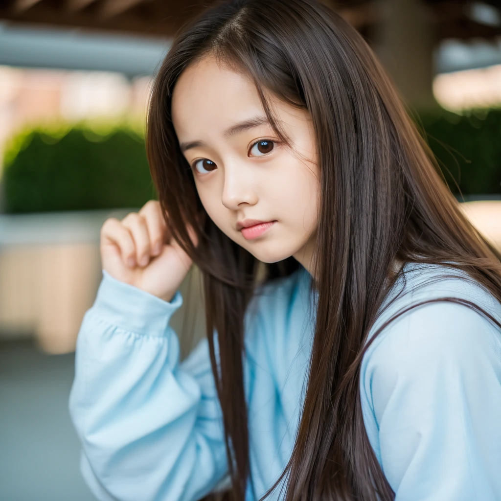 best quality, ultra high res, (photorealistic:1.4), 14 years old girl, (ulzzang-6500:0.8), (forehead)