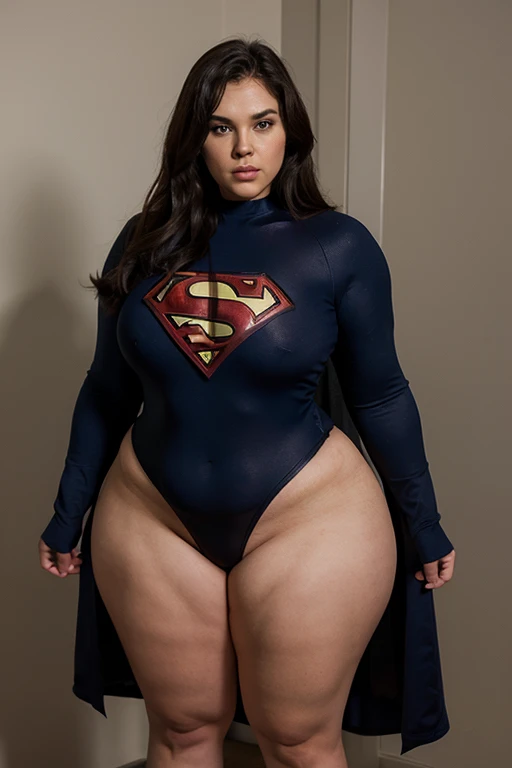
bbw superheroine stands forward unconscious, full body, bbw, submission