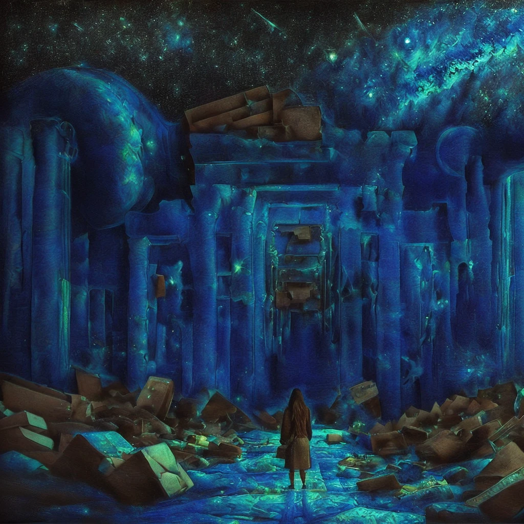 Draw this drawing as if Van Gogh drew it and its name is the starry night sky