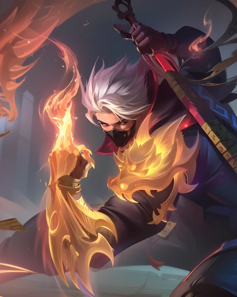 masculine male, masterpiece, ((perfect eyes)) best quality, (semirealism:1.9), beautiful lighting, (extremely detailed CG unity 4k fhd wallpaper), High Detail, Sharp focus, dramatic outdoors, 1 boy ,19 years old, white hair.