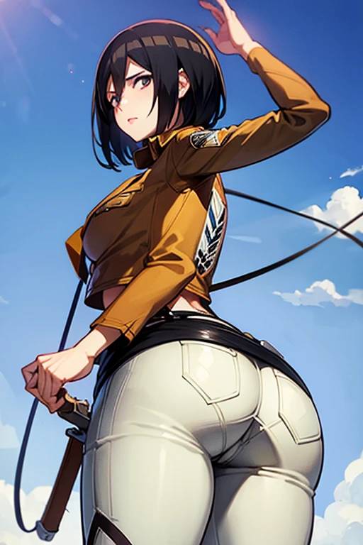 mikasa in scout uniform, big ass