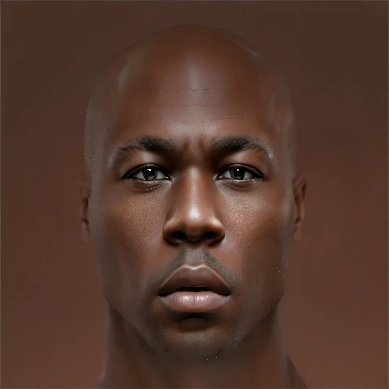 there is a man with a bald head and a brown background, extremely high detailed face, detailed human face, extreme detailed face and body, real detailed face, extreme detailed face, detailed face background detail, photorealistic skin tone, realistic skin color, high detailed face, hyperdetailed perfect face, ultra detailed face, realistically rendered face