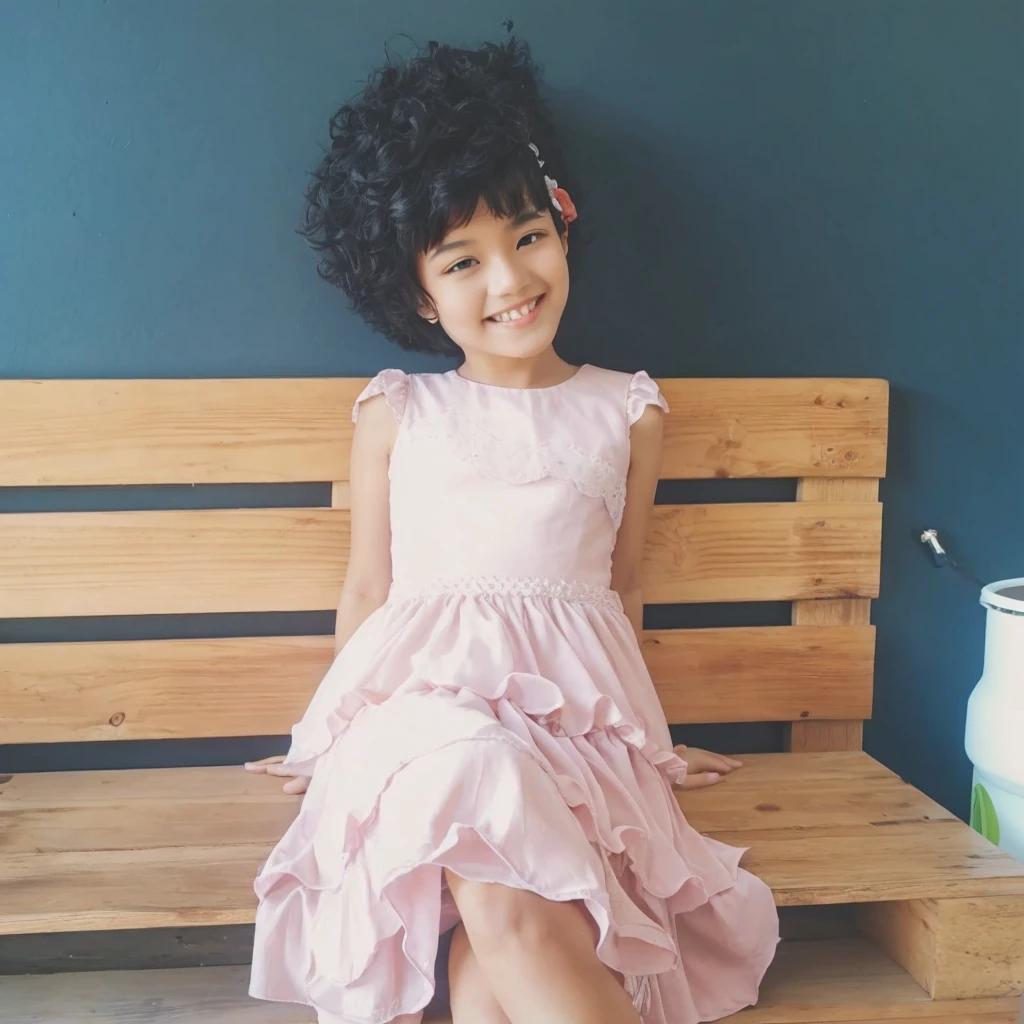 LIGHT BLACK BLACK SMILING WITH BLACK POUWER HAIR PLACED SIDED