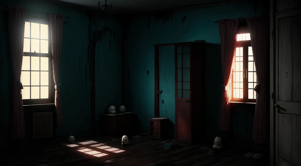 doll、fear、Inside a spooky room