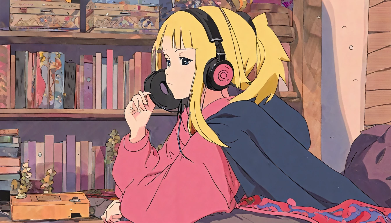 Colored_NarutoManga_ownwaifu, lofi girl listening to music