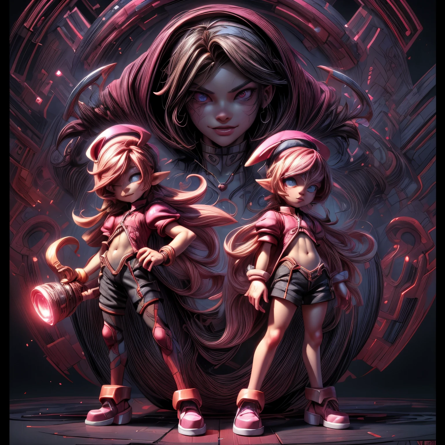 Young human red boy and yordle girl pink playing,8k, ultra detailed, soft lighting, pmmkr2024, cartoon, best quality,masterpiece,nice art,perfect art,nice detailed art,nice detailed body,nice detailed face,best quality, 8k, best quality, ultra-detailed , 8K, HD,,nice ultra detailed hands,nice ultra detailed fingers,nice ultra detailed legs,score_9,score_8,score_7,score_8_up,score_7_up,score_6_up,
1boy,  commentary, commentary request, full body,1young human boy,1yordle girl pink,