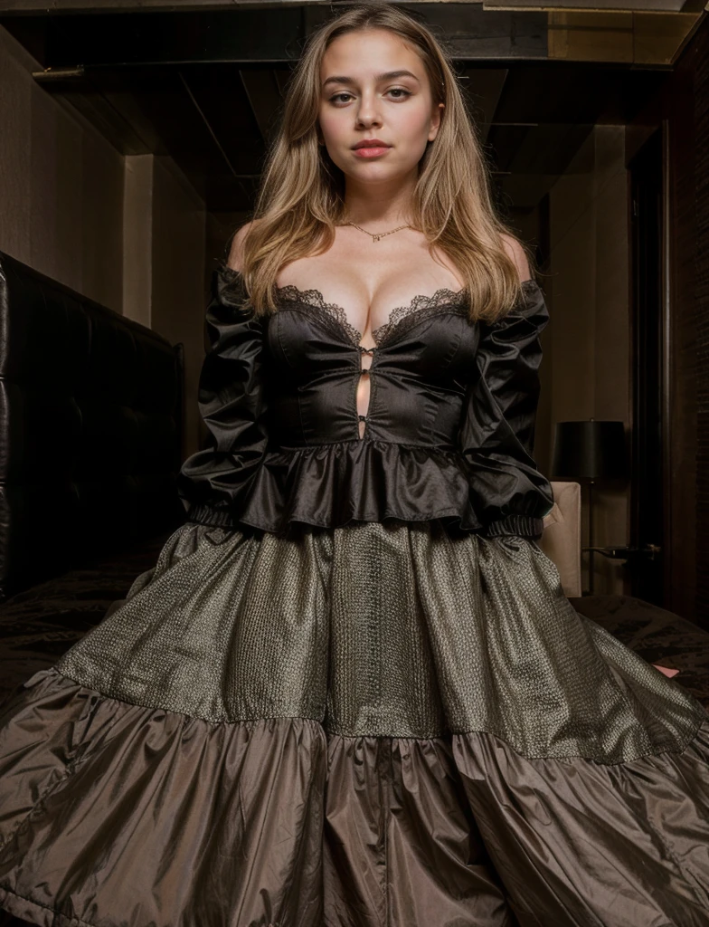 Sabrina Carpenter, designer clothes, cleavage, new york apartment