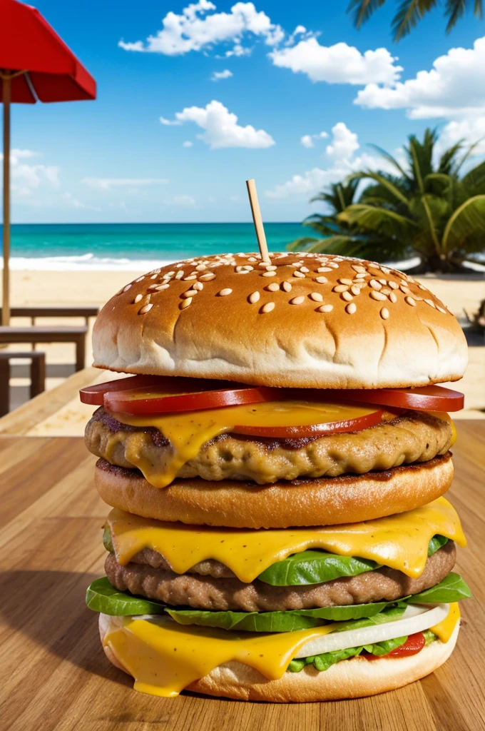 “Las Vacaciones” hamburger business logo
