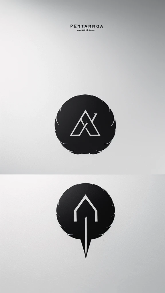 A minimal, modern, simple, cinematic logo design for the brand “Penamemoria". Create a modern, minimalistic, high-quality, logo of a bird feather