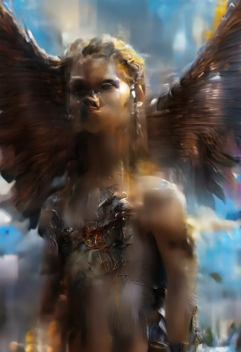 (realista detailded),(detailed outfit, corpo detailded, músculo detailded, detailed wings, golden wings), (ultra high resolution:1.0), detailded illustration, 8K, artistry, 1 character, brawny, spider man costume, traje púrpura detailded, handsome pose, flying in the clouds, detailed mask, open sky with clouds, detailded, intricate, cinematic style, highly detailded