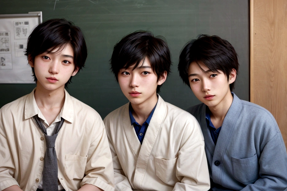two 18 year old Japanese men at school
