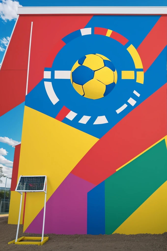 soccer mural, colorful and creative to record YouTube videos. With the most popular colors on platforms