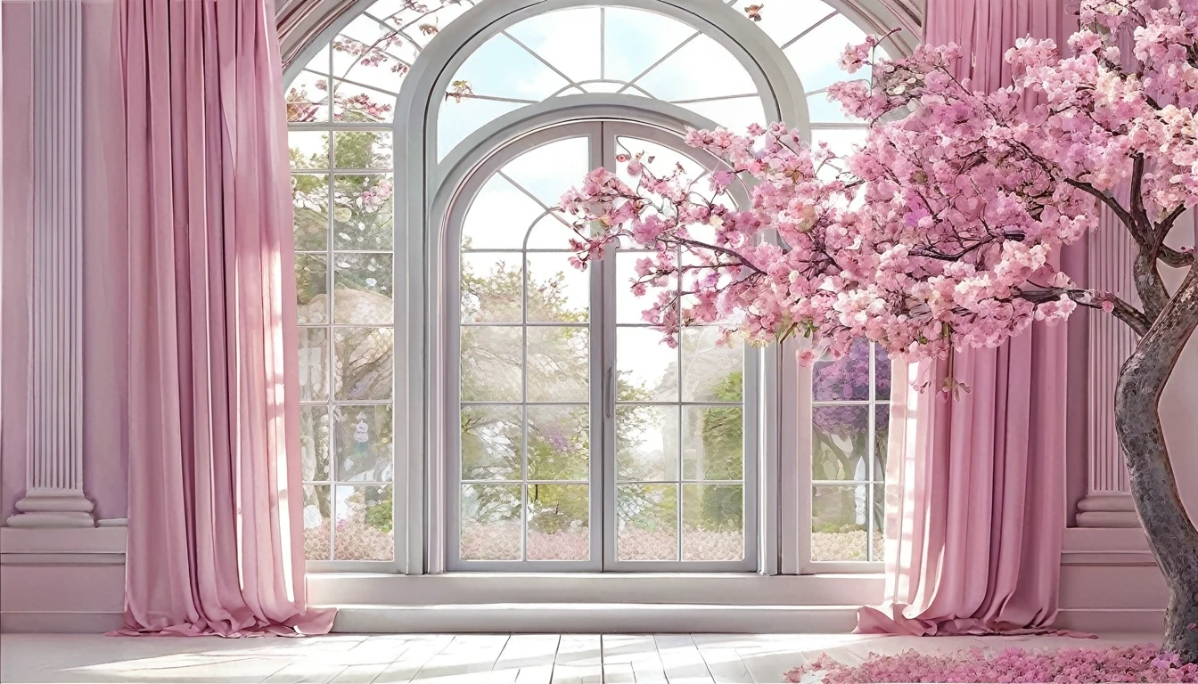 room with flowers in front of a window, beautiful aesthetic, beautiful and aesthetic, beautiful place, water in a, dreamy and detailed, dreamy scene, photo of a beautiful window, very magical and dreamy, dreamy and romantic, glamorous setting, beautiful setting, gorgeous view, beautiful dreamy breathtaking, peaceful and serene, incredibly beautiful, ornate and flowing