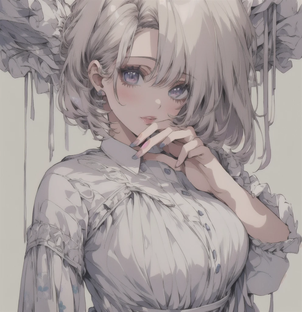 anime girl, pretty girl 25 yo, mature woman, seductive anime girl, fine details, comfy shirt, tight shirt, look at camera