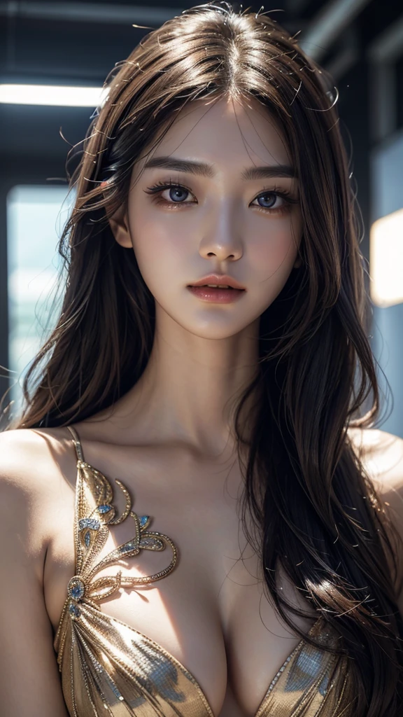 a beautiful korean woman,beautiful detailed eyes,beautiful detailed lips,extremely detailed eyes and face,longeyelashes,elegant korean fashion,award winning,best quality,highres,8k,16k,retina,masterpiece,accurate,anatomically correct,super detail,high details,high quality,photorealistic,cinematic lighting,warm color palette,detailed skin texture,flowing hair,dramatic pose,mysterious expression