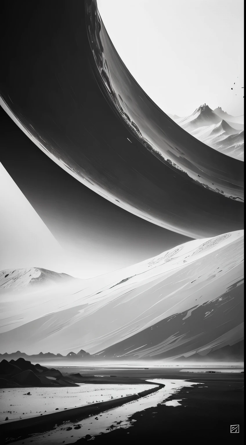 Silent Spring,Minimalist black and white poster,Abstract Art,Apocalyptic landscape,Award-winning works,Award-winning