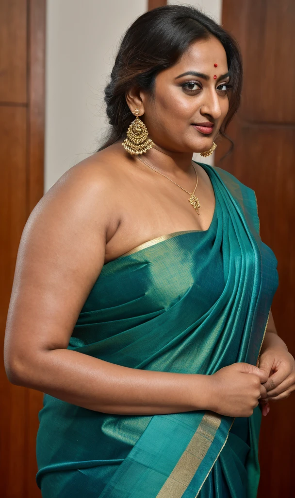 Foto RAW, photorealistic, photography, full body shot, 50 years old Woman, master shot, perfect eyes, goddess like beauty, pierced eyes, perfect thick chubby mallu Desi aunty bhabhi, Wearing a Stanapatta, a chest-band.Saree model, model Photography, Indian saree shoot, Indian traditional wear advertising photography, traditional wear brand shoot, face of Indian actress Sonakshi Sinha, masterpiece, realistic, realism, incredible details, pleasure, photorealism, detailed skin, skin pores, high contrast, photorealistic Artstation 8k HD digital art trend of high definition and detailed realistic skin texture, ultra detail, realistic skin texture, armature, best quality, ultra high definition, (photorealistic:1.4),, high resolution, detail, raw photo, sweat, Re sharp, by Lee Jefferies Nikon D850 Film Stock Photo 4 Kodak Portra 400 Camera F1.6 Lens Rich Color Ultra Real Realistic Realistic Textures Dramatic Lighting Unreal Engine Trending at Art Station Cinestill 800,(pele altamente detalhada: 1.2), 8k UHD, DSLR, soft-lighting, alta qualidade, grain of film, Fujifilm XT3,she didn't like to wear blouse or bra, she is happy to wear only saree, she hates blouse or bra, detailed hairy armpits, hyper realistic skin, skin pores, sweat, veins, short hairs on armpit, stubble armpits, hyper realistic hairy armpits,