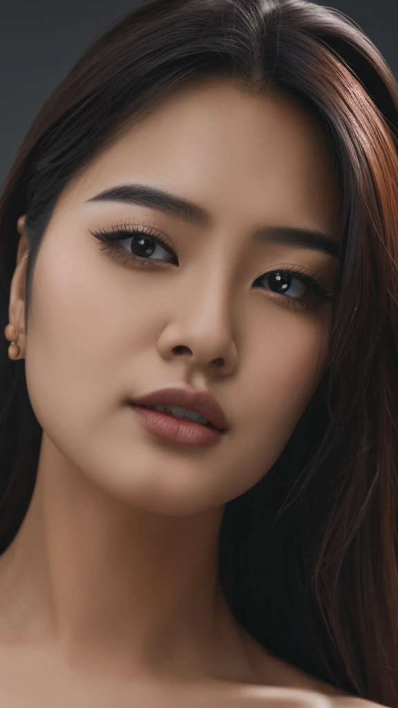 a beautiful korean woman,beautiful detailed eyes,beautiful detailed lips,extremely detailed eyes and face,longeyelashes,elegant korean fashion,award winning,best quality,highres,8k,16k,retina,masterpiece,accurate,anatomically correct,super detail,high details,high quality,photorealistic,cinematic lighting,warm color palette,detailed skin texture,flowing hair,dramatic pose,mysterious expression