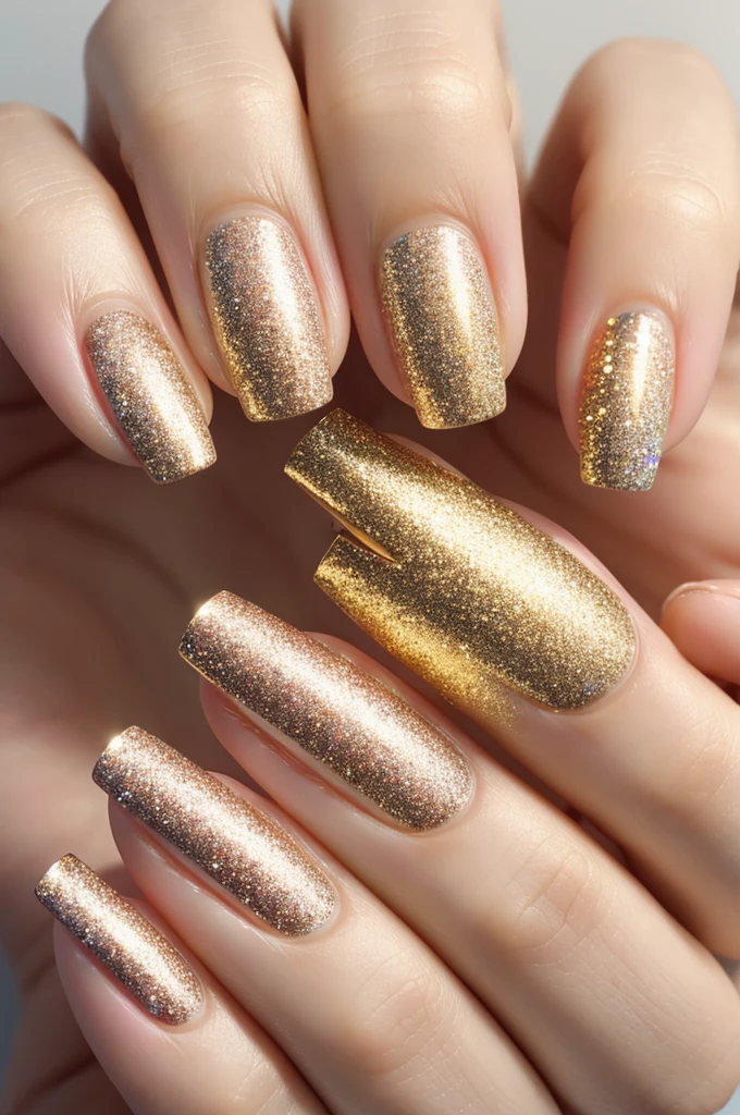 nail　star　Sparkling　gold