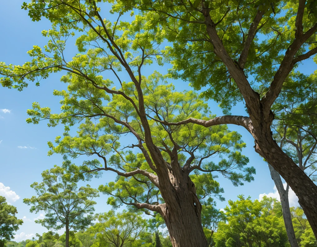 A bright and beautiful tree with a very very thick trunk of a very light brown color, the trunk of the tree is clean and completely smooth, it comes out a little to the left of the center of the picture and turns sharply to the right, it continues to grow in a direct line to the right with a very minimal diagonal upwards, then a branch grows from it as thick as the trunk with the same elements of it that rises Upward in a slightly curved line to the left, the tree itself continues a little further to the right until it gently curves upwards and continues in a straight line leaning slightly to the right. The entire tree is light brown in color with no branches or leaves at all all the way, at the top of the tree grows from it like a full roof that ends in an almost straight line of Beautiful branches and leaves in a very light green color
Childhood background